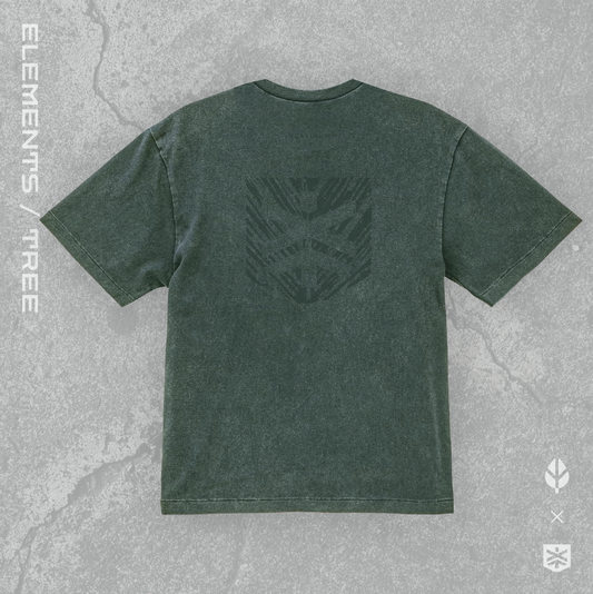 XCALIBUR ELEMENTS LOGO TEE- 木 (xフェードグリーン)